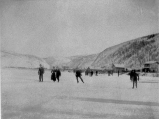Skating on the Klondike River, 1900.