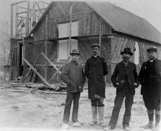 Presbyterian Church at Lake Bennett, Under Construction, June 1899.