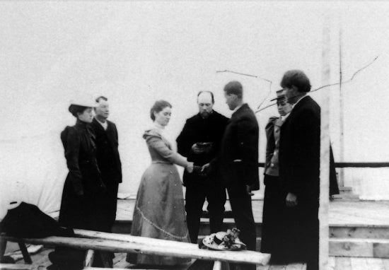 Wedding Ceremony of Kathlyn English and Jason McKinney at Lake Bennett, May 25, 1899