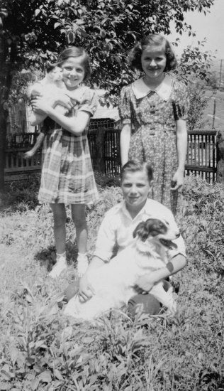 Three Children and a cat and dog, n.d.