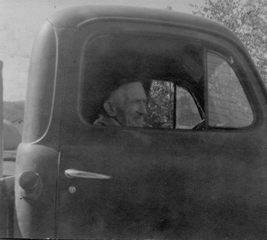 Man in a Truck, c1950.