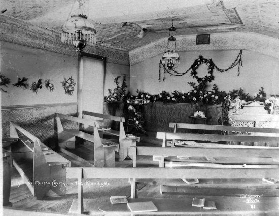Interior Miners Church in the Klondike, c1910.