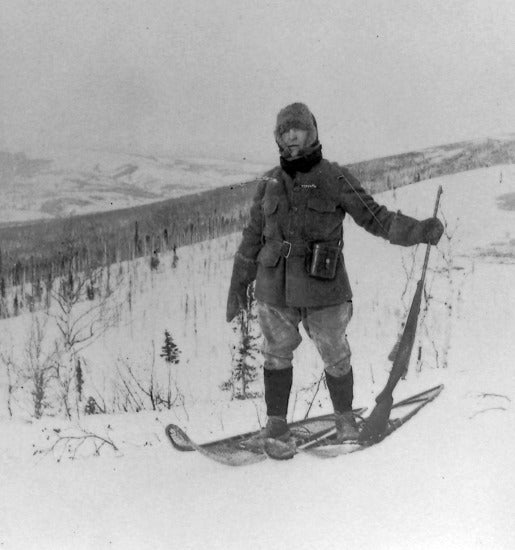 Travelling by Snowshoes, c1915.