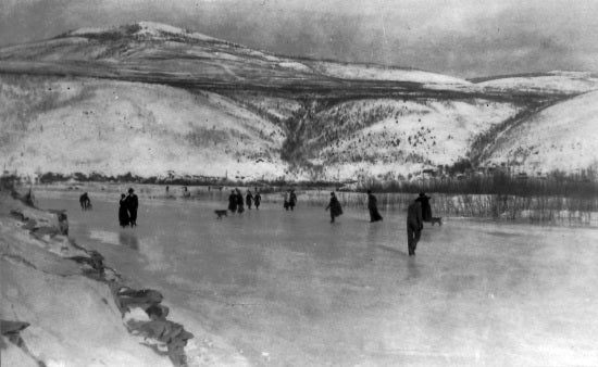 Ice Skating on the Klondike River, c1915.