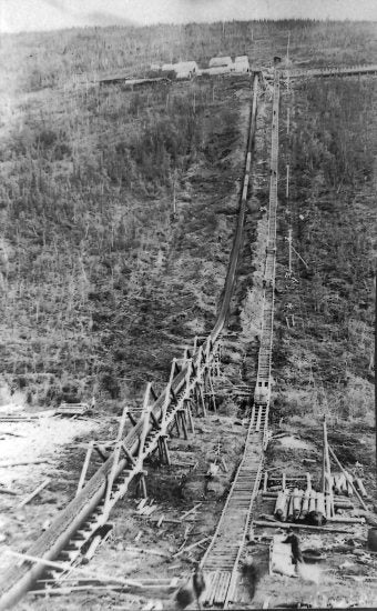 Syphon Under Construction, Yukon Ditch, c1907.