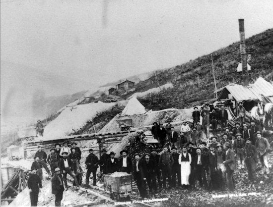 Mining Operation on Magnet Hill, c1900.