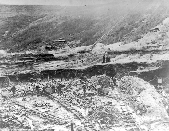Bonanza Creek Mining Operation, c1900.