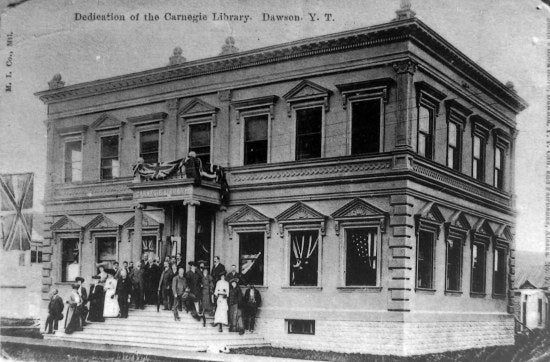 Dedication of the Carnegie Library, c1900.