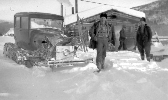 Automobile with Skiis, c1937.
