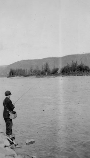 Ernest Schink Fishing at Rock Creek, c1918.