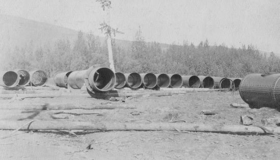 Piping for use on the Ditch, c1906.