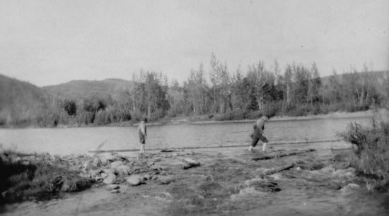 Bill and Ernest Schink at Rock Creek, c1918.