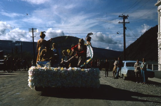 'Yukon Bud' Fisher on Discovery Day Parade Float, 1967.