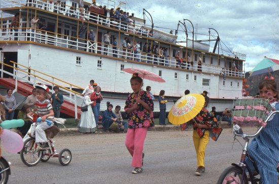 Barbara and Kim Russell, Discovery Day Parade, 1976.