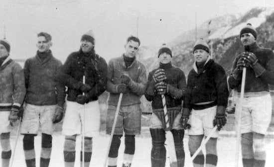 Royal North West Mounted Police Hockey Team at Skagway, c1920