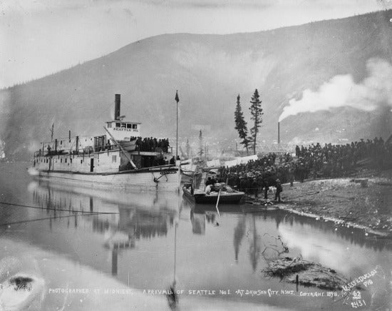 Arrival of  Seattle No. 1 at Dawson City, 1898.