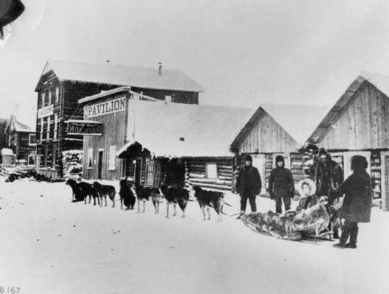 A Typical Street Scene in Winter in Dawson, c1900