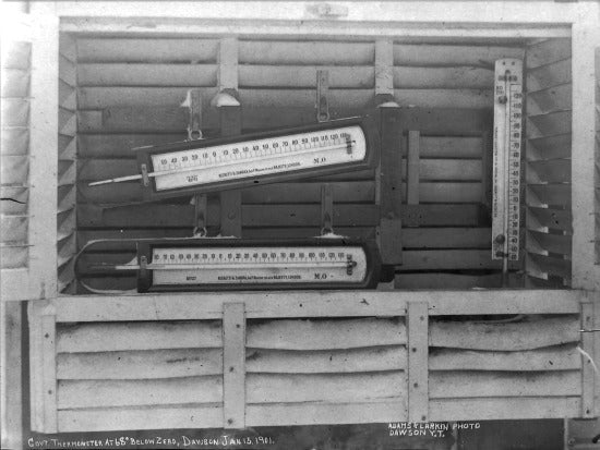 Government Thermometer at 68 Below Zero, Dawson January 15, 1909.