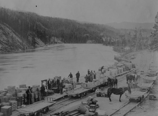 Freight Loaded at Miles Canyon, July 1899.
