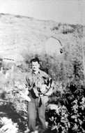 Bill Bushell with Celery and Cabbage, c1947.