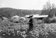 Marit Dines in her Garden, c1930.
