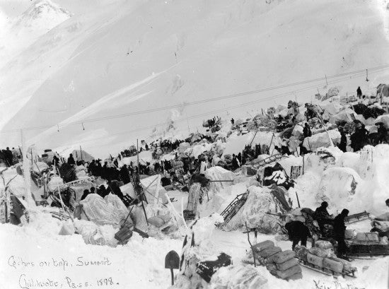 Caches at the Summit of Chilkoot Pass, 1898.