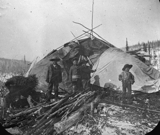 Group Portrait in front of Hide Tent, c1898.