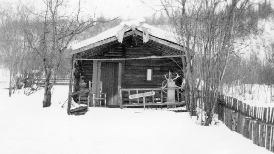 Robert Service Cabin, c1938.