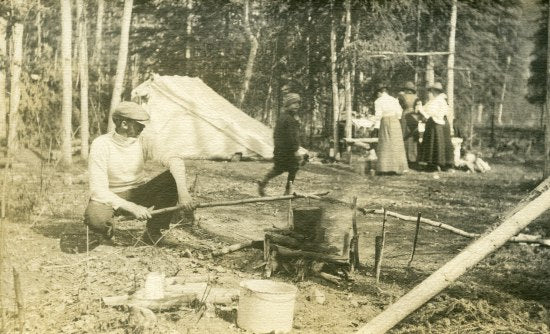 Camping on the Yukon River, c1916.