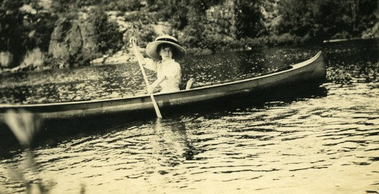 Margaret Fawcett on Lily Bay, c1916.