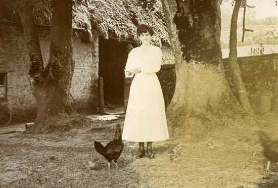 Feeding the Chickens, c1918.