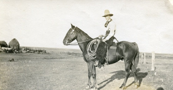 Marshall Bessans on horseback, c1918.