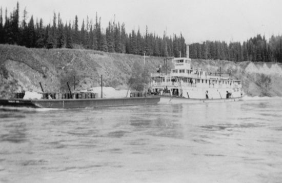 SS Keno Pushing a Barge on the Yukon River, c1941.