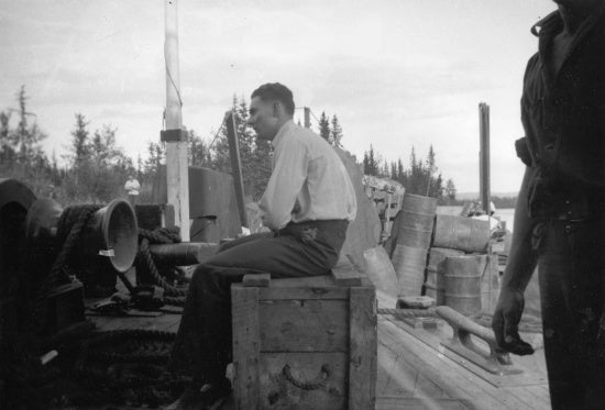 Portrait on the Deck of a Sternwheeler, c1941.