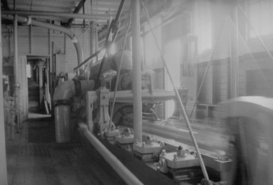 Engine Room on a Sternwheeler, c1941.