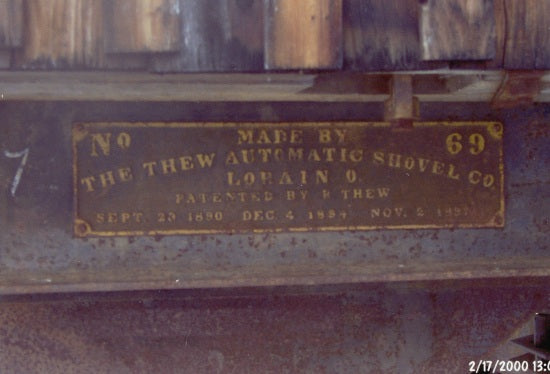Steam Shovel Manufacturing Plaque, February 17, 2000.