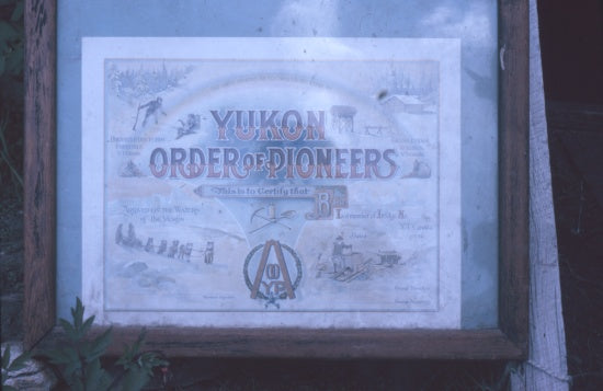 Yukon Order of Pioneers Certificate, n.d.