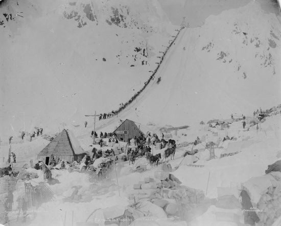 En Route to Klondike Gold Fields, 1898.