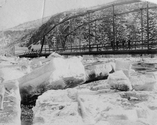 The Ice Jam at the Ogilvie Bridge, May 7, 1910.