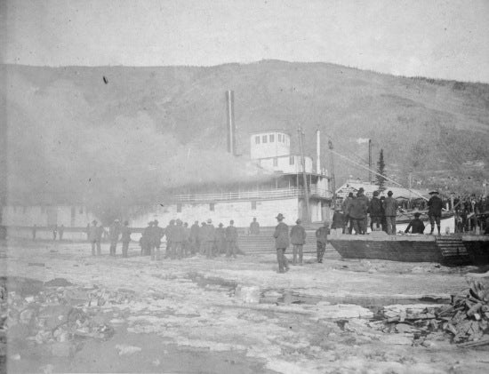 The SS Yukoner On Fire, c1901.
