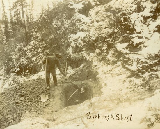Sinking a Shaft, c1901.