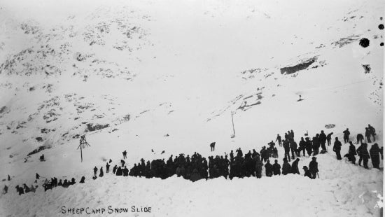 Sheep Camp Snow Slide, c1898.