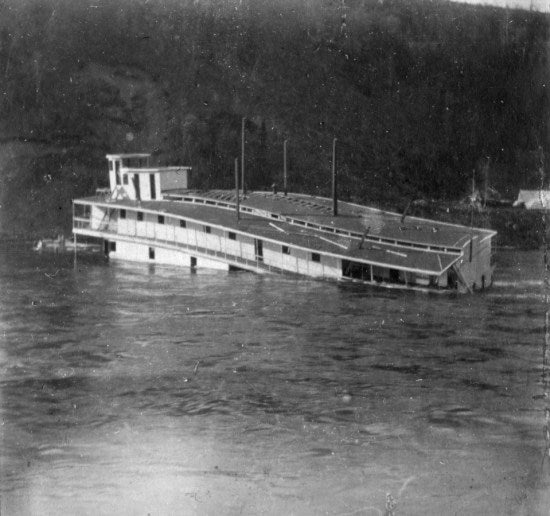 The Sinking of a Sternwheeler,  c1900.