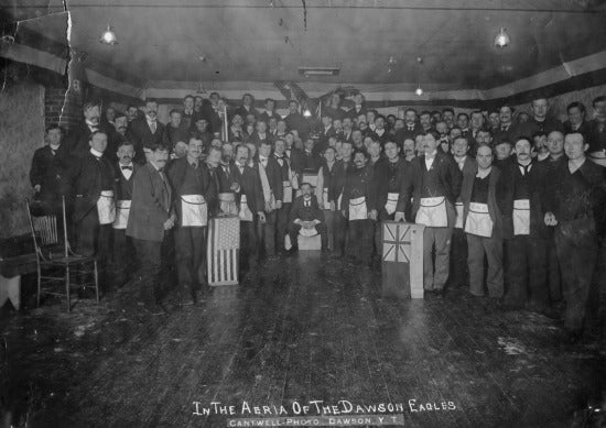 In the Aerie of the Fraternal Order of Eagles, Dawson City, c1901.