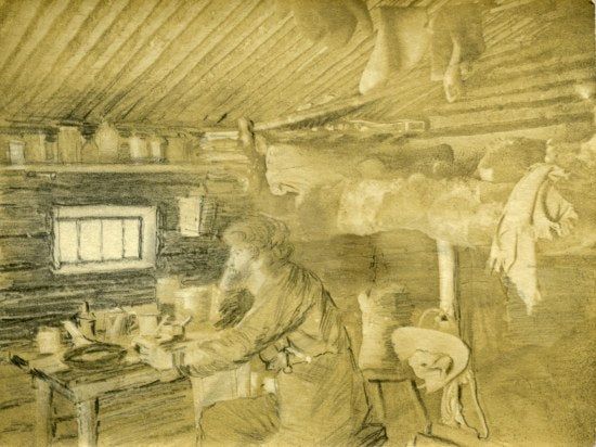 Interior of Cabin, 41 Sulphur Spring, Winter, 1899.