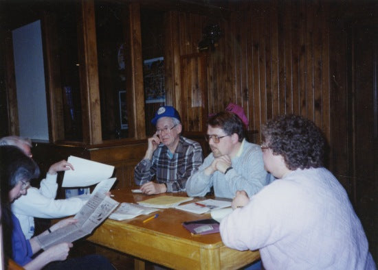 Meeting of the Klondike Sun Staff, April 1991.