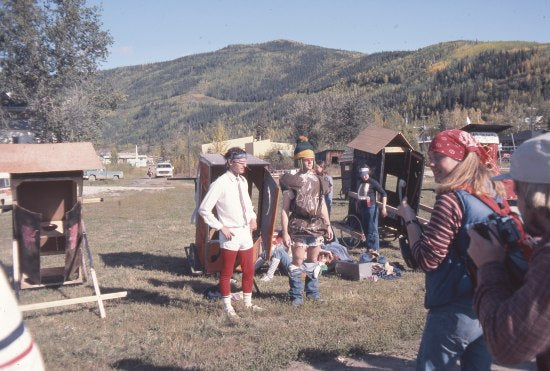 Outhouse Race, c1982.