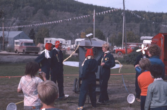 Participants in the Outhouse Race, 1980.