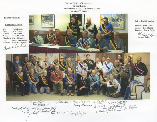 Yukon Order of Pioneers Grand Lodge, April 12, 2003