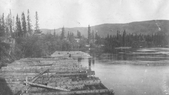 Floating Logs for New Cabins, c1921.